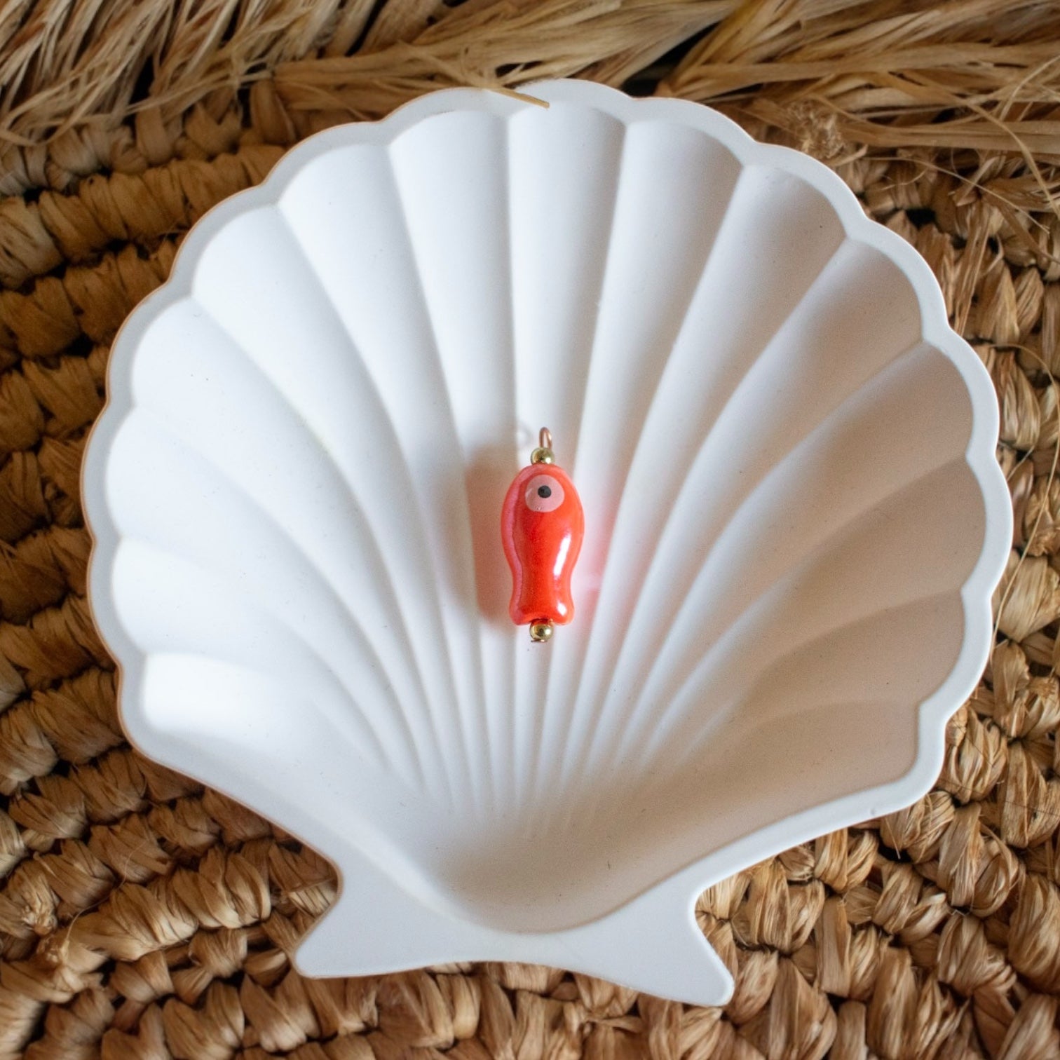 Grigri Poisson Porte-Bonheur Rouge Corail