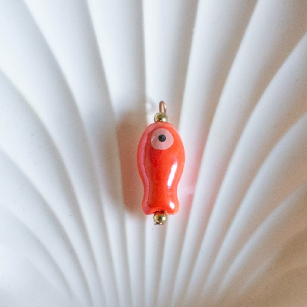 Grigri Poisson Porte-Bonheur Rouge Corail