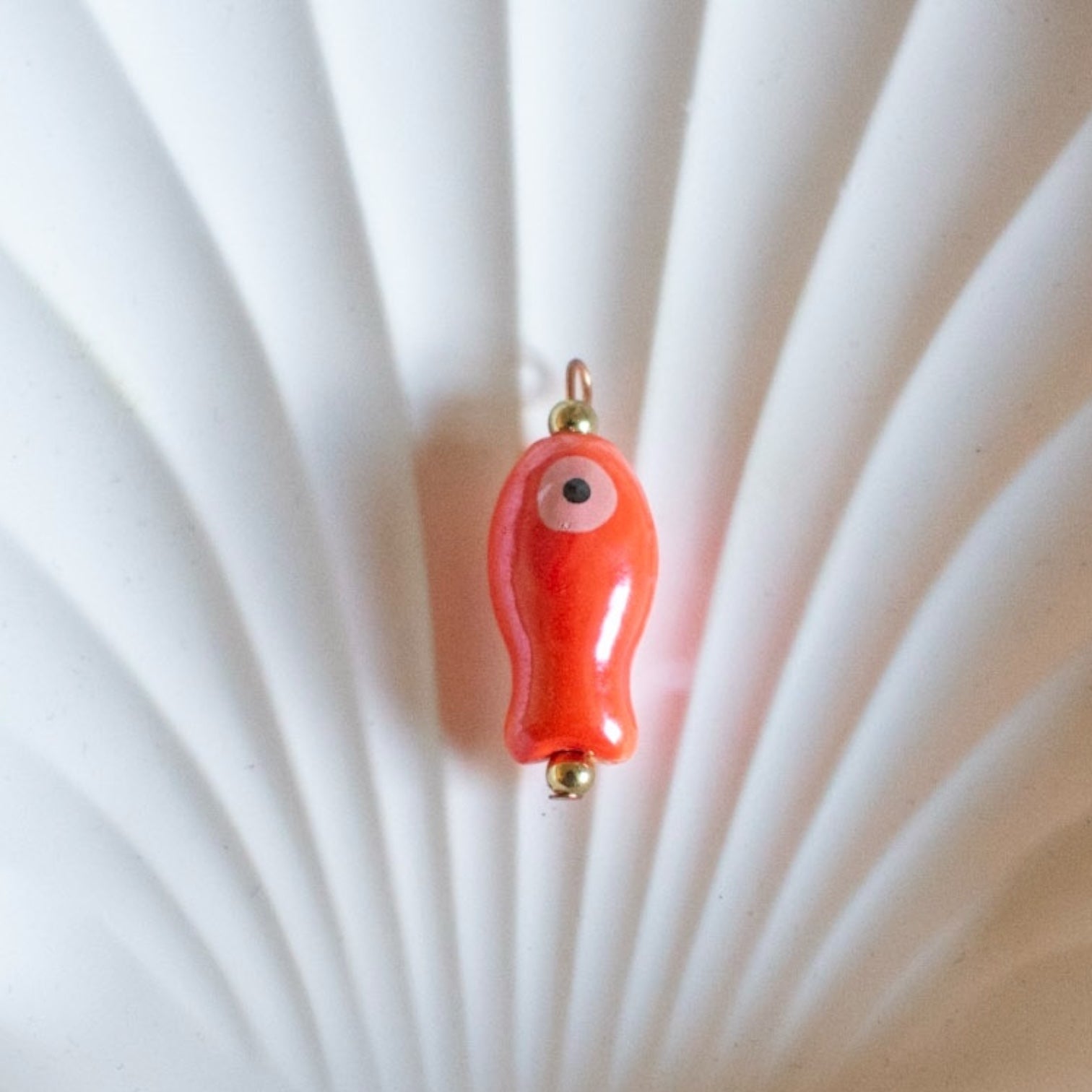 Grigri Poisson Porte-Bonheur Rouge Corail